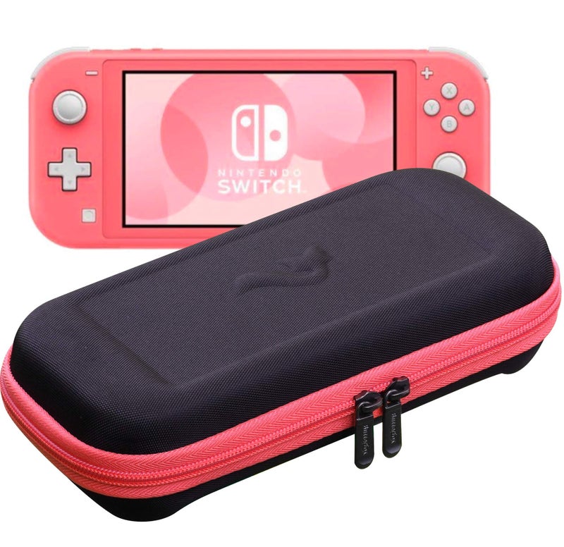 ButterFox Slim Carrying Case for Nintendo Switch Lite with 19 Game and 2 Micro SD Card Holders, Storage for Switch Lite Accessories (Coral Pink/Black) - Image 1